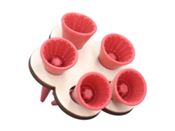 Comedero Para Abejas Con Soporte De Madera, 5 Tazas, Dispensador De Agua, Estación Para Polinizadores, Rojo