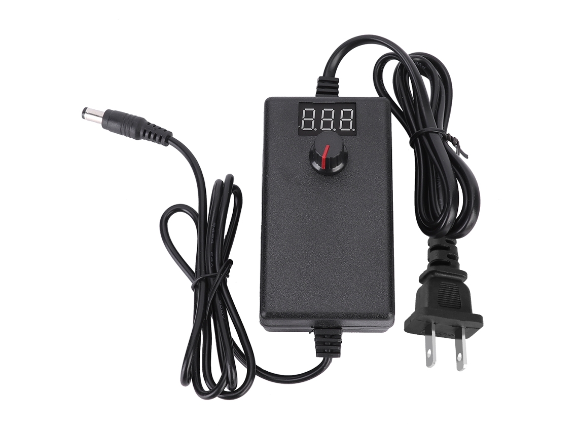 Fuente de alimentación ajustable 2026 3 12V 2A con pantalla, adaptador regulador de velocidad de 24W para motor de bomba de agua y taladro, enchufe estadounidense