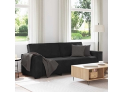 Sofá De 3 Plazas Terciopelo Negro 180 Cm