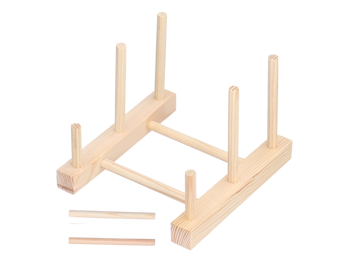 Escurridor de madera para secar platos, organizador para platos, tazas y tapas de ollas, no deformable.