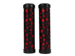 Puños Rojos Para Manillar De Bicicleta Con Textura Antideslizante En Relieve Y Sistema De Doble Bloqueo Para Bicicletas De Montaña.