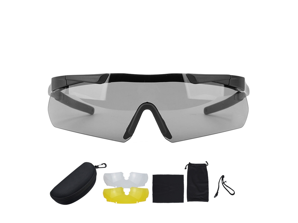 Gafas Deportivas Unisex Con Lentes Intercambiables, Resistentes Al Viento Y Estuche Rígido Negro.