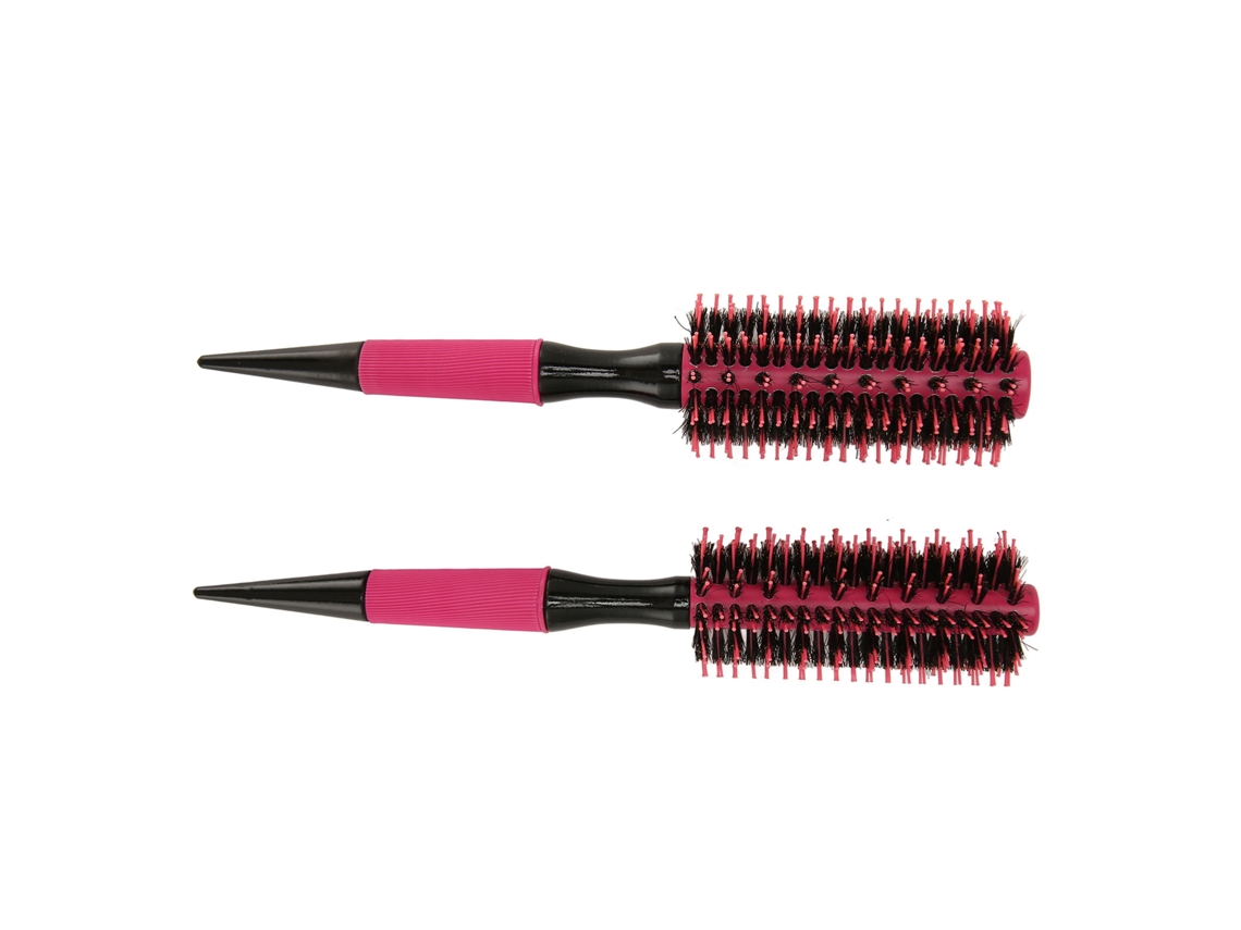 2pcs Pente Redondo Para Cabelo Com Cabo Ergonômico Dissipação Uniforme De Calor Para Estilo De Cabelo Em Casa E Viagem