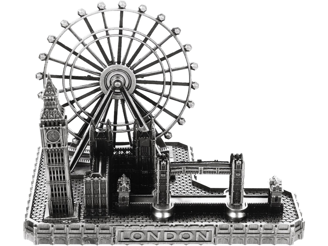 Réplica decorativa del Big Ben de Londres en metal gris, gran adorno de reloj de la Torre del Puente de Londres, réplica decorativa del Gokoco.