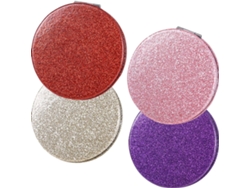 Lot De 4 Pequeños Espejos Maquillaje Pliables Ronds Doble Face Espejo Voyage Portátil En Pu Couleurs