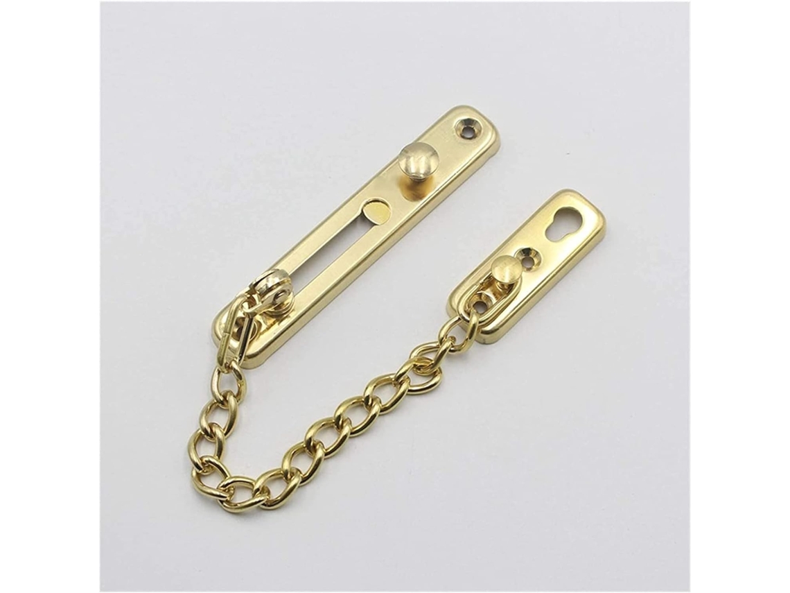 Cadena De Puerta Acero Inoxidable Cerradura Cerrojo Antirrobo Hebilla Seguridad (color: Dorado), Seguridad