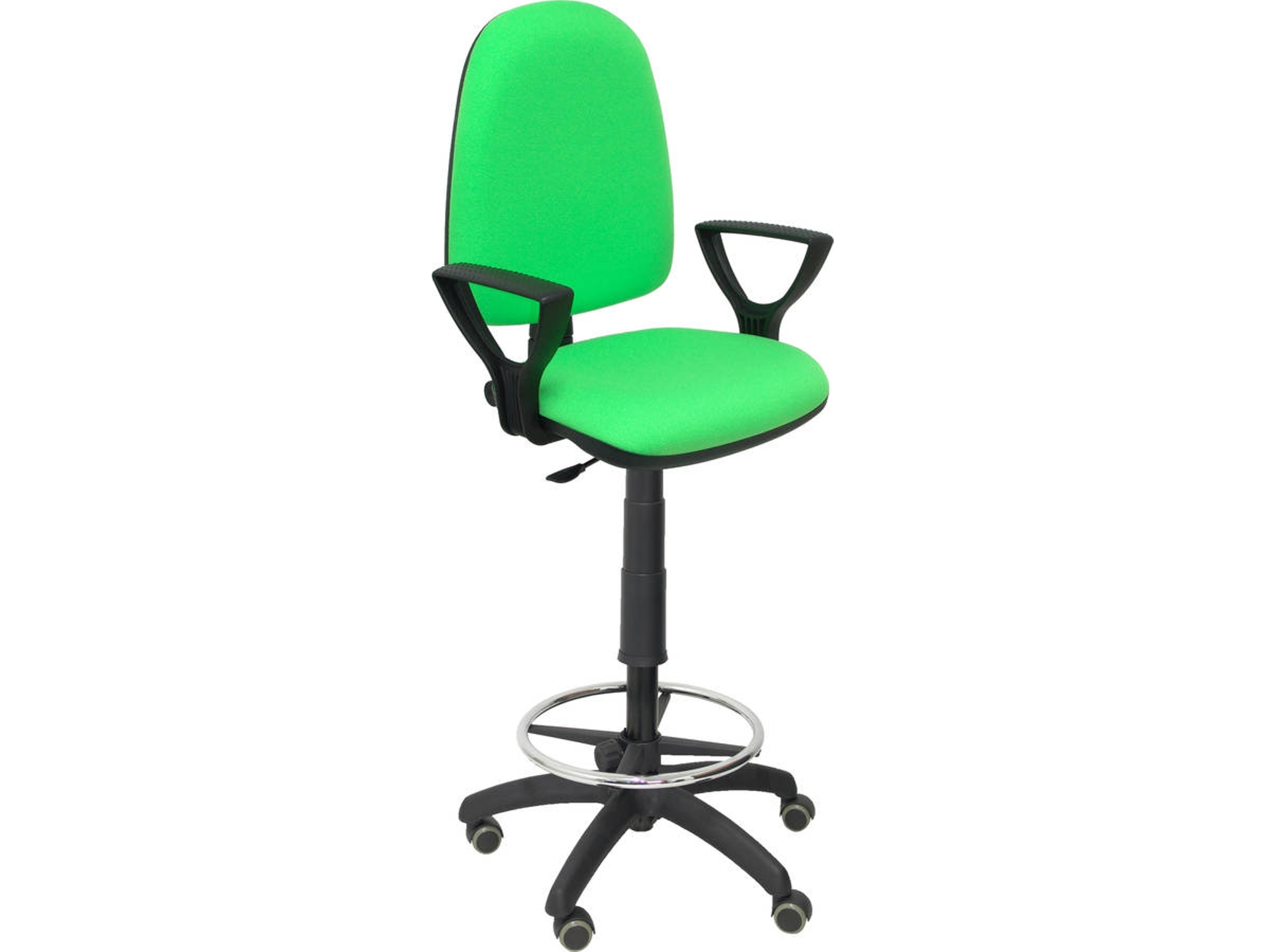 Silla de Escritorio Alta PIQUERAS Y CRESPO Ayna Verde Pistacho con ruedas de parqué (Brazos fijos - Tejido - Ruedas Parquet)