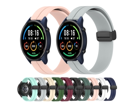 Correa de reloj inteligente para Xiaomi MI Watch Color 2 22 mm Correa de reloj de silicona con cierre magnético de color sólido (blanco)