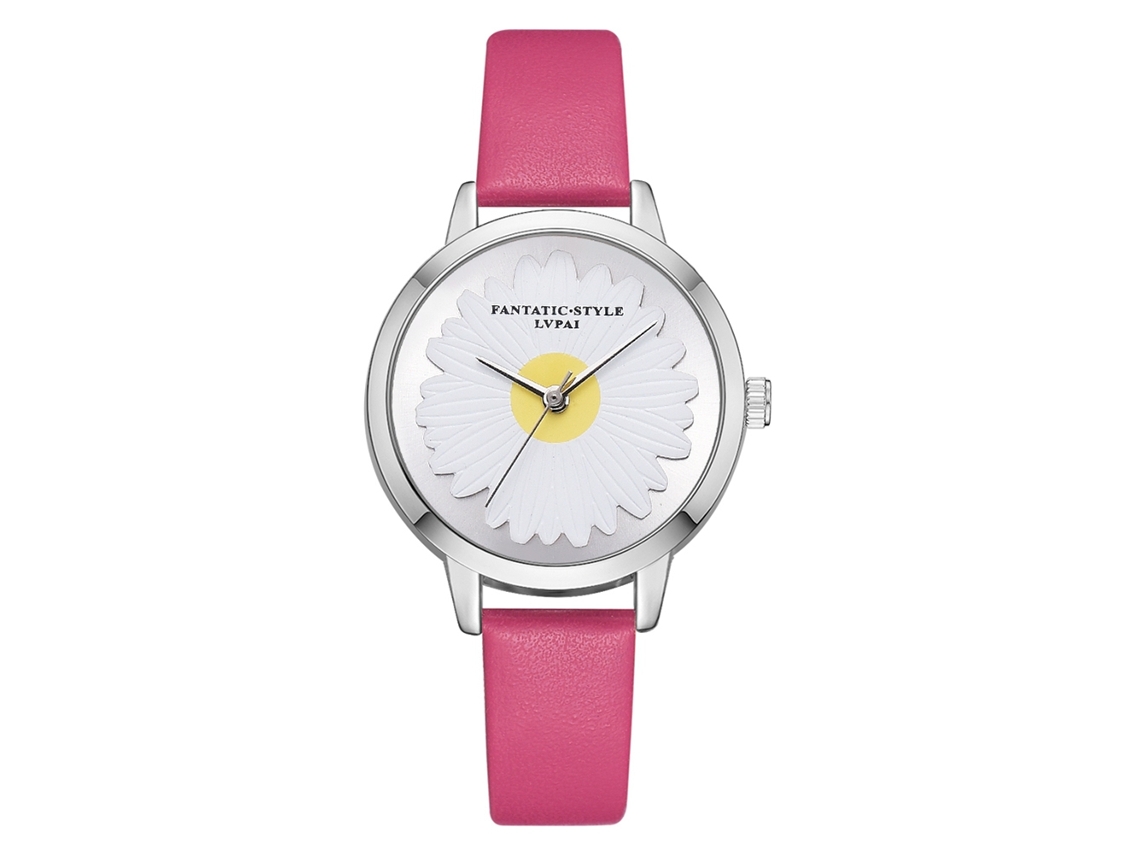 Reloj De Pulsera De Cuarzo Sencillo E Informal Para Mujer De Lvpai Con Correa De Pu Rosa Claro.