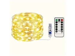 Guirnalda de luces USB con efecto cielo estrellado, cable de cobre plateado, 8 modos de iluminación, con control remoto. MDUG (Luz cálida, 300 LED, 300 bombillas)