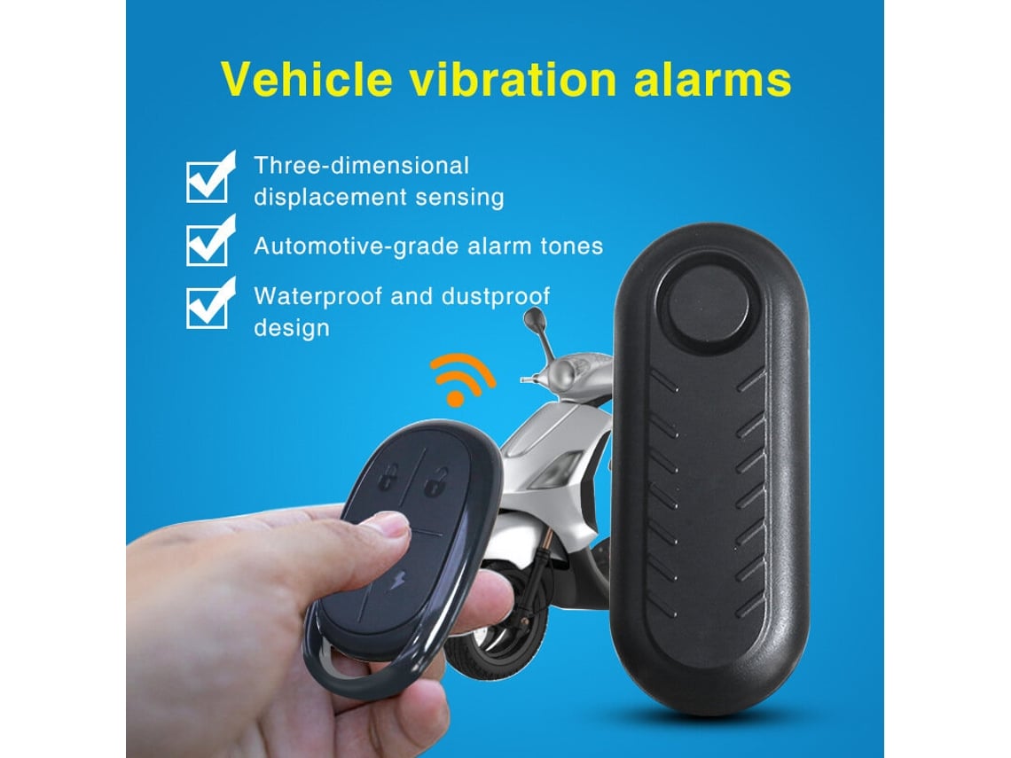Xanes Alarme Antifurto Preto 110db Bicicletas Volume Ajustável Vibração Controle Remoto À Prova D'água Motocicletas Veículos Elétricos