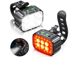 Juego De Luces Para Bicicleta, Luces Delanteras Y Traseras Con Correas Ajustables, Luces Intermitentes Recargables, Luces Impermeables Ipx6