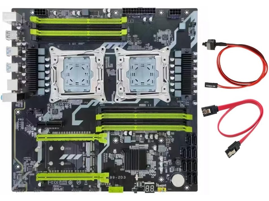 Placa Base X992d3 X99 Con Doble Zócalo Lga2011-3, 8x Ddr3, Soporte Para Gigabit Ethernet, M.2 Nvme