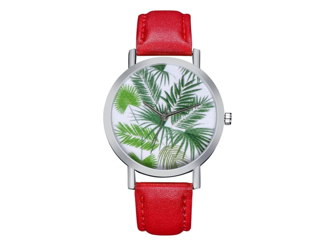 Reloj De Piel Para Mujer Con 3 Manecillas Sencillas Y Modernas (rojo)