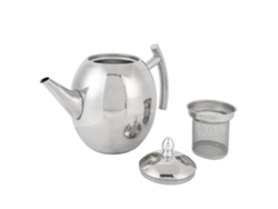 Hervidor De Acero Inoxidable Con Tapa Y Filtro, Asa Curva, 1,5 L Para Hoteles/restaurantes.