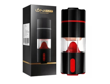 Masturbador de Lengua Automático 8 5 Pulgadas Negro BISBISOUS