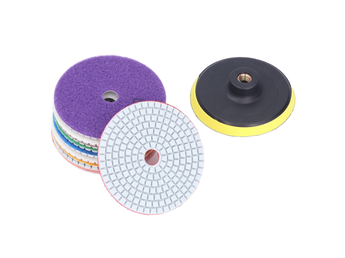 Juego De 11 Discos De Pulido De Diamante Con Soporte Para Piedra, Azulejos Y Cerámica, 100 Mm, Grano 50-3000.