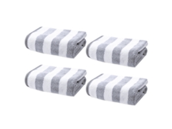 Conjunto de Toallas de Baño RNEMITERY Playa Turcas Cabana Rayas Gruesas Paquete Absorbente Terciopelo Gris - 4pcs (30x60)