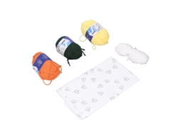 Kit para hacer un ramo de lana: 6 tulipanes y 3 margaritas blancas.
