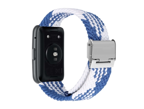 Correa Pulsera Trenzada Flexible para Huawei Watch Fit 2 Azul y Blanco