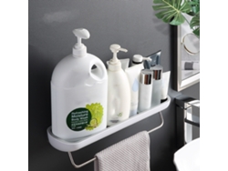 Estante De Pared Para Baño Con Toallero, Almacenamiento Ventilado, Gris.