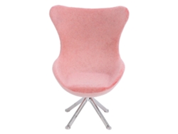 Silla Miniatura Rosa Flocada 1:12, Accesorio Decorativo Para Casa De Muñecas.