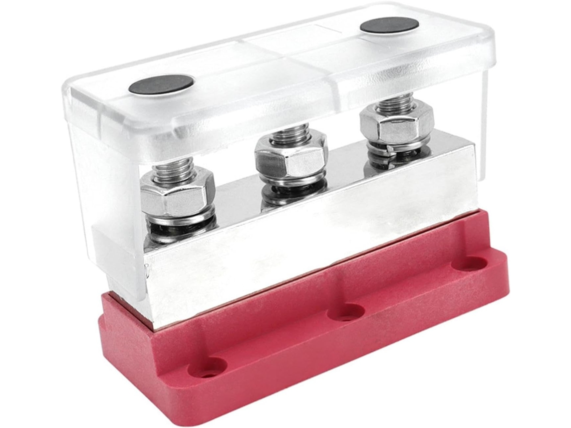 Barra De Cobre De 600 A Para Remolque, Barco, Autocaravana, Perno De Bloque De Terminales, Rojo
