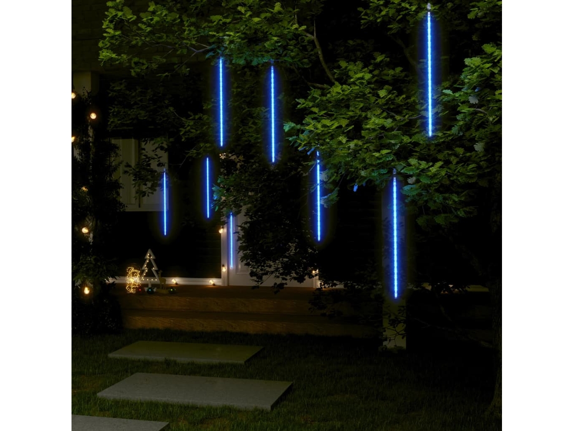 Lámpara Luces Meteoro 8 Unidades 50 cm 288 Luces LED Interior/Exterior Azul