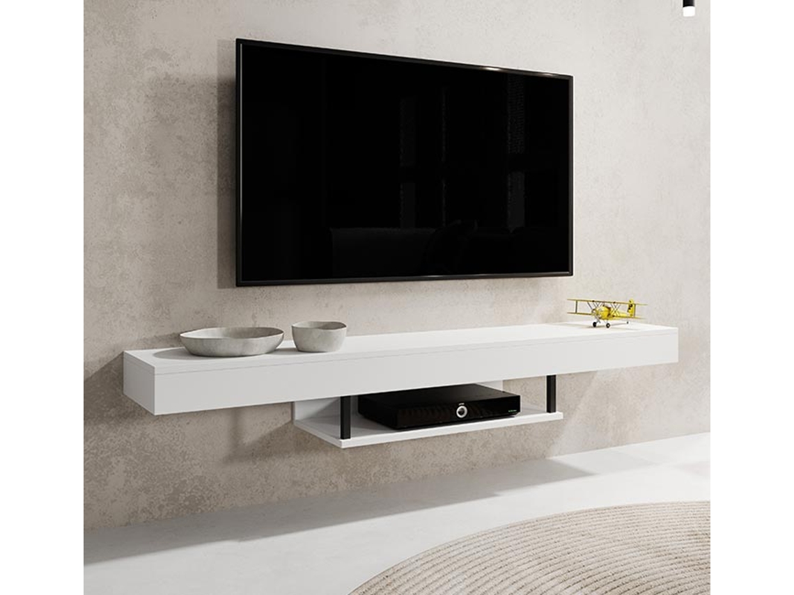 Mueble de TV Anabel en blanco, elegante y funcional Domensino
