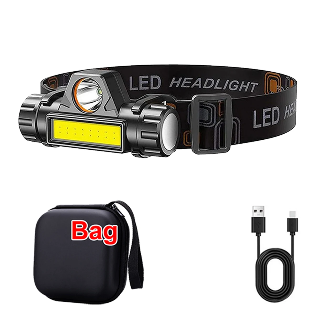 Kit con 2 linternas frontales LED COB recargables, superbrillantes, magnéticas e impermeables, para pesca al aire libre. Aeuzwr