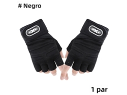 Juego de pulseras deportivas para levantamiento de pesas, 1 par, pulsera antideslizante para entrenamiento en gimnasio Mdug (Negro L)