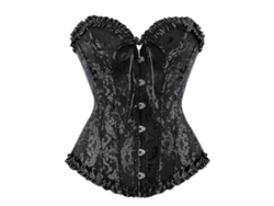 Corsé Sexy De Talla Grande Para Mujer, Disfraz De Burlesque, Minifalda Tutú Sobre El Busto, Conjunto Estampado De Brocado.