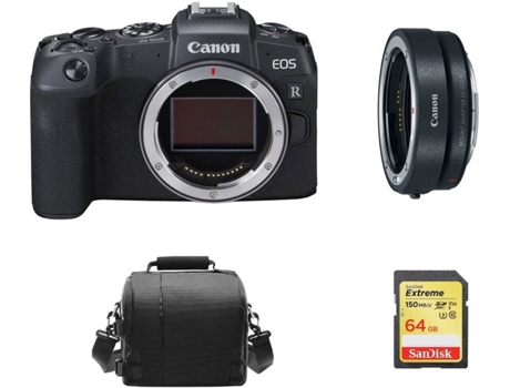Cámara Instantánea CANON EOS RP + Adaptador EF-EOS R + Tarjeta SD 64GB + Bolsa (Full Frame)
