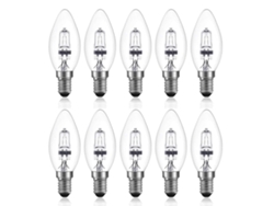 Bombilla halógena regulable Rebe 42w E14 C35 220-240v Blanco cálido 2700k Transparente 613lm 35xh98mm (10 unidades)