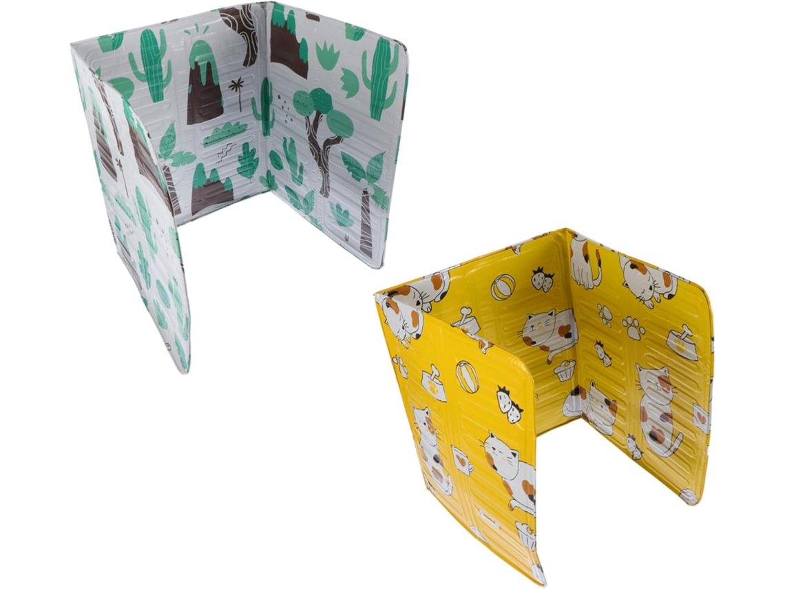 Protector contra salpicaduras de aceite de aluminio para uso en la cocina, diseño plegable y patrón Slowmoose