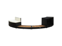 Maison Exclusive - Borde De Bañera De Hidromasaje Ratán Pe Madera De Acacia Negro