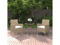 Juego de comedor de jardín de mimbre PE beige Dkd Home Decor