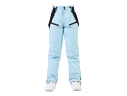 Pantalones de esquí unisex, cálidos, resistentes al viento y al agua, con correas ajustables y desmontables, azul claro, XL