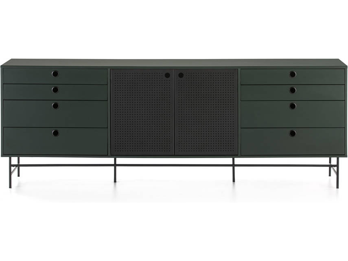Aparador BAZAR MONDIALE Punto (Verde Oscuro - 212x47x77 cm)