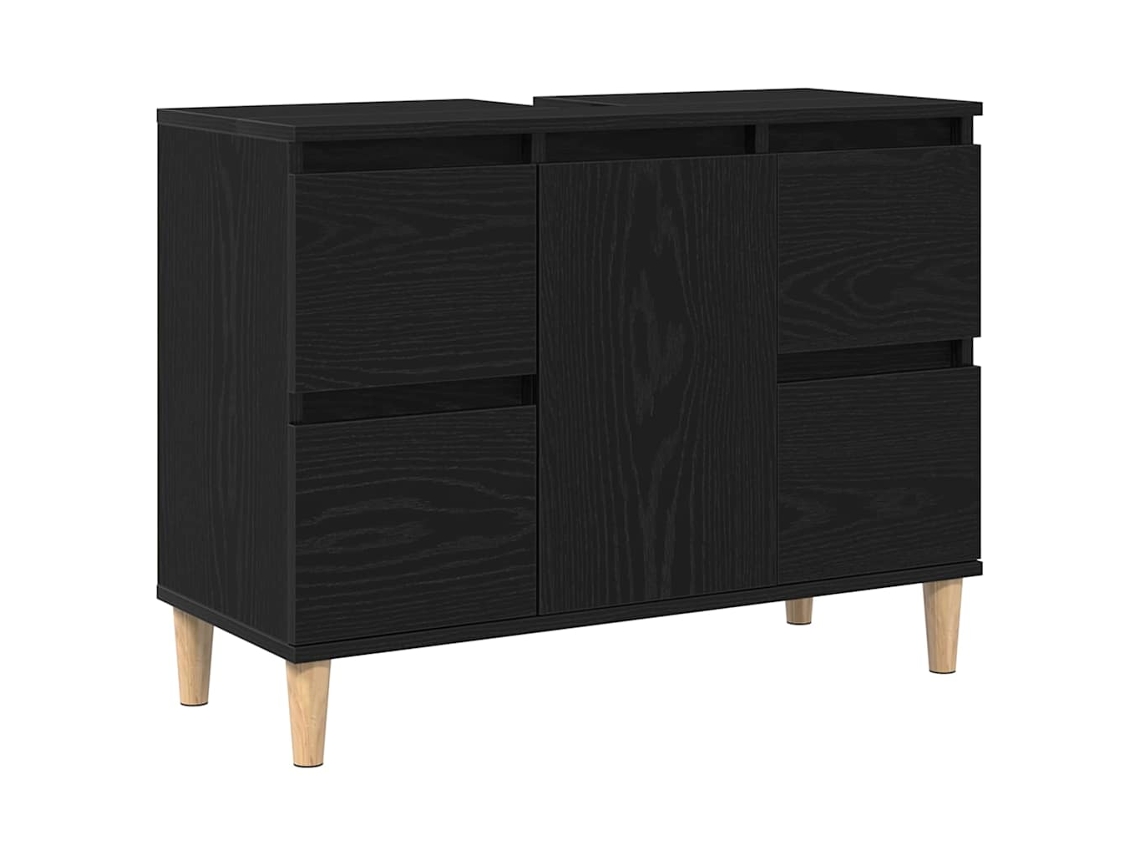 Maison Exclusive - Gabinete De Lavabo Para Baño Roble Negro 80 X 33 X 60 Cm