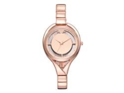 Reloj De Pulsera De Aleación Para Mujer, Sencillo Y Elegante, Con Movimiento De Cuarzo En Oro Rosa.