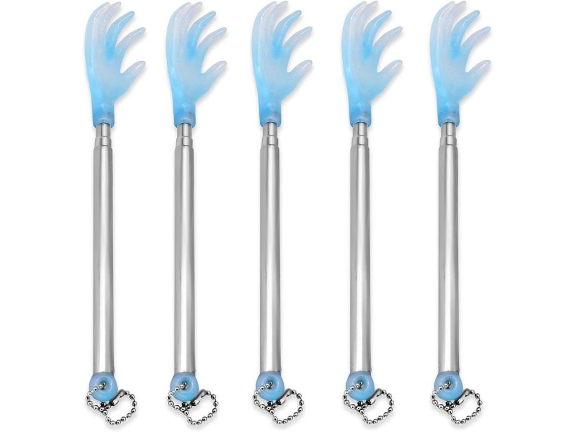 5 Raspadores De Espalda Portátiles Con Diseño Único Para Los Dedos, Ajustables, Ideales Para Hombres Y Mujeres Adultos.