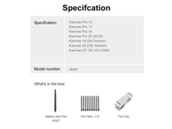 Caneta Estilo Sem Bateria Huion 8192 Níveis De Pressão Com 10 Pontas Para Tablet Gráfico