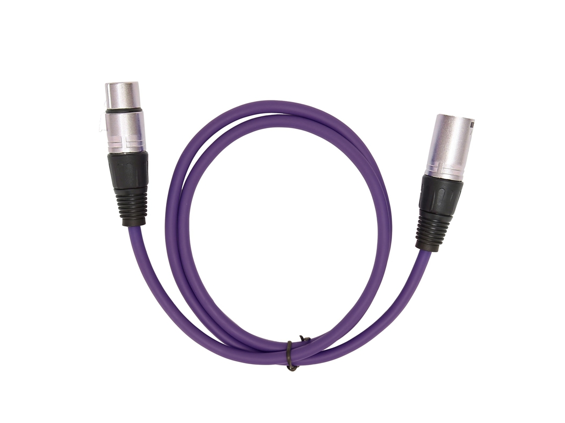 Cable de micrófono de 3 pines macho a hembra, adaptador de audio duradero morado