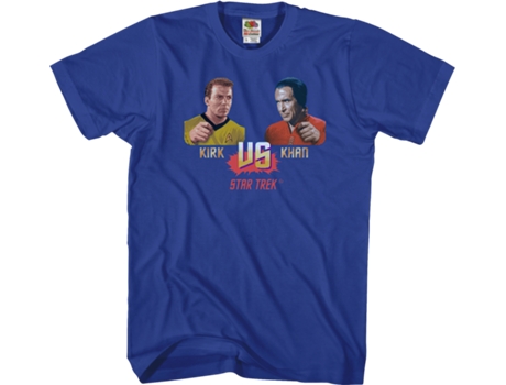 Camiseta Unisexo DEEPSTONE Kirk vs Khan Star Trek Azul real (M)
