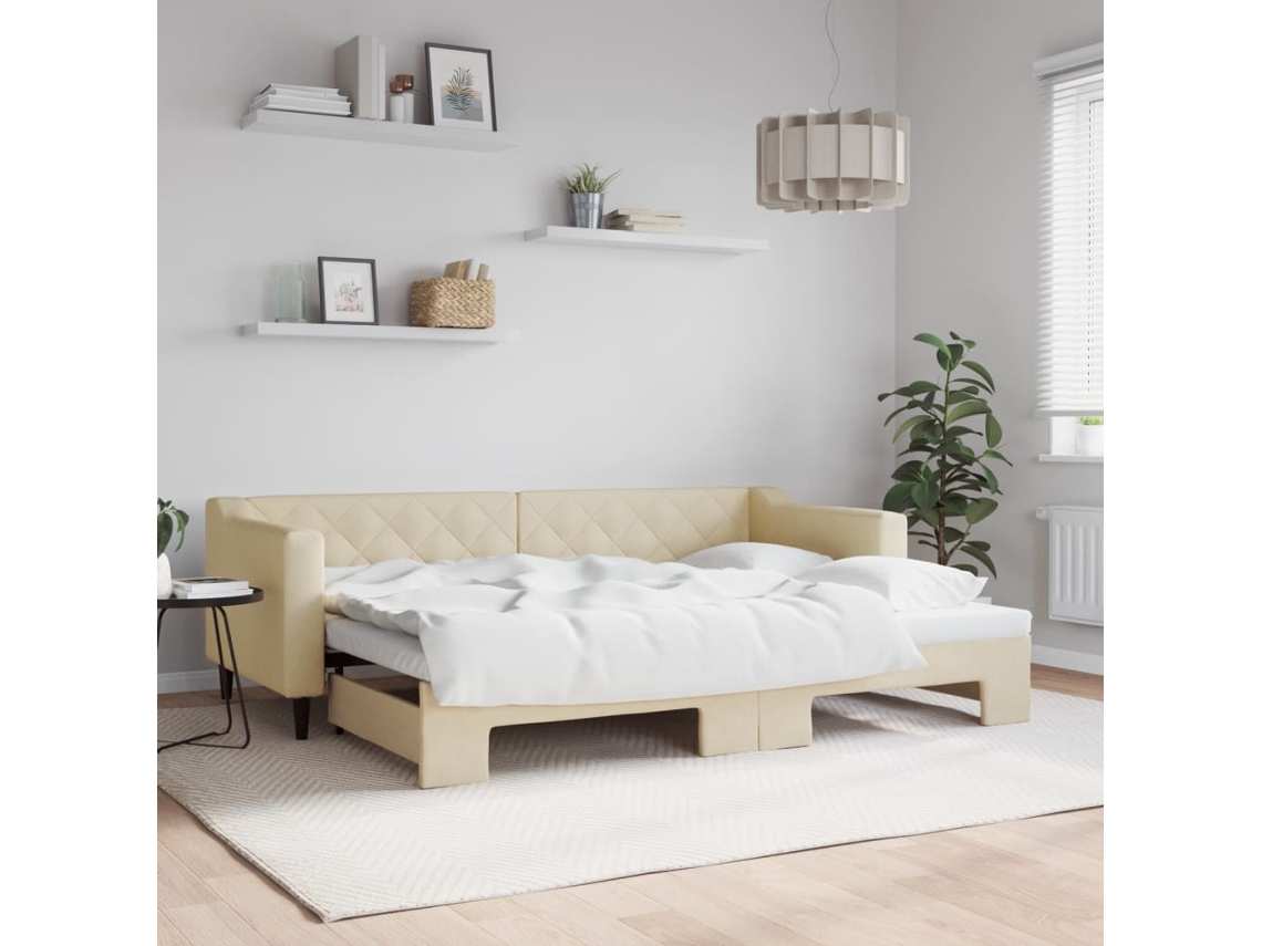 Sofá Cama Nido Tela Crema 80x200 Cm
