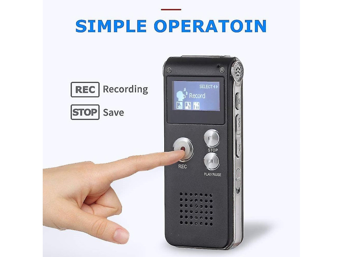 Grabadora de voz digital con memoria USB y reproductor MP3, ideal para conferencias, reuniones y entrevistas. 32 GB. Yizhood (gris).