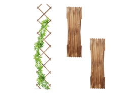 Relaxdays Guías Plantas Trepadoras, Set 3, Celosías Extensibles, Enrejado Enredaderas Pared, 180x30 Cm, Madera, Flameado