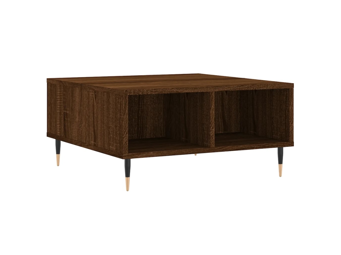 Mesa de centro de madera de roble, marrón, 60x60x30 cm, MAISON EXCLUSIVE