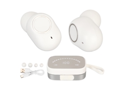 Auriculares Inalámbricos Bluetooth Resistentes Al Agua Ipx7 Con Estuche De Carga Y Pantalla Digital - Blanco